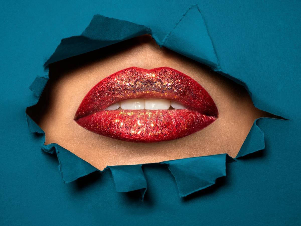 Side-by-side comparison showing natural vs enhanced lips with lip enhancing color
